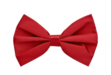 Red bow tie isolated cutout on transparent