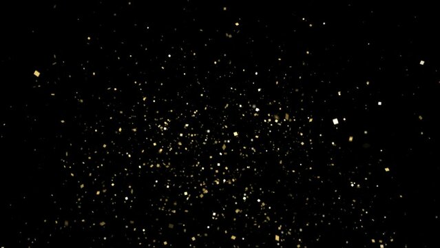 Golden confetti with alpha channel.  ProRes4444  #02