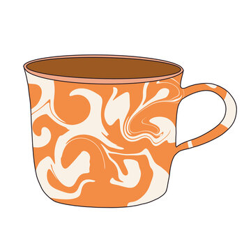 Unique pattern of a mug illustration