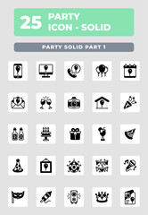 Party Celebration glyph icon style design