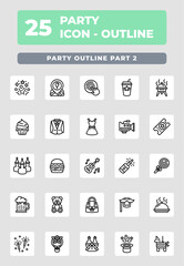 Party Celebration outline icon style design
