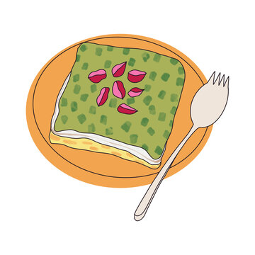 Kunafe dessert illustration 