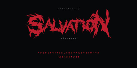 Blackmetal Font Alphabet Chaotic Music Rock Typeface 