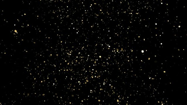 Golden confetti with alpha channel.  ProRes4444  #01