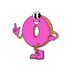 Donut trendy cartoon illustration