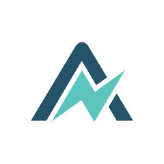 letter A with flash logo