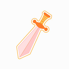 Vector sword knight cartoon vector icon illustration. holiday object icon concept isolated
