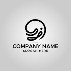 Octopus infinity logo design icon element vector