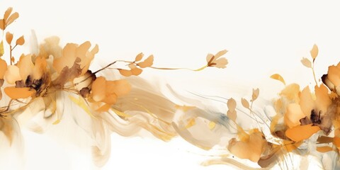 Beautiful abstract gold watercolor floral design background. beautiful Generative AI AIG32