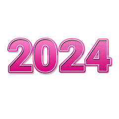 Happy New Year 2024 Pink Text, for poster, banner, greeting and new year 2024
