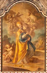 Zelfklevend Fotobehang NAPLES, ITALY - APRIL 23, 2023: The painting of St. NIcholas of Bari in the church Chiesa di San Nicola alla Carita by  Francesco Solimena (1657 –  1747). © Renáta Sedmáková