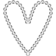 Y2k 3D heart shaped pearl necklace  