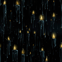 Candles Seamless Halloween tile created with Generative AI technology