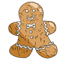 gingerbread man illustration 
