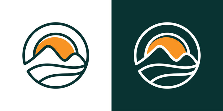 logo design with scenic elements made in a line and minimalist style