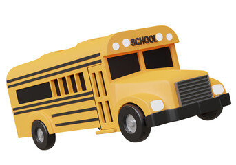 3d render of with school bus icon