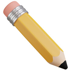 3d render of yellow pencil icon