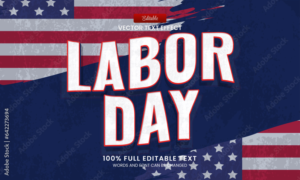 Canvas Prints design editable text effect, labor day vector illustration