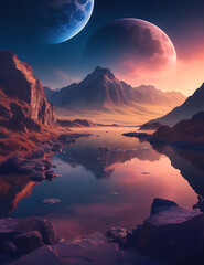 sunrise over the mountains wallpaper  generated ai 