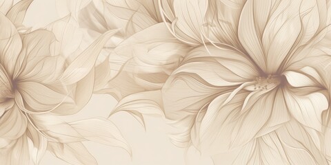 Beautiful abstract beige pencil drawing floral design background. beautiful Generative AI AIG32