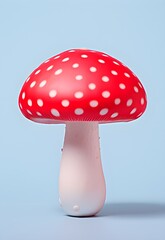 A minimalist and vibrant representation of a mushroom, blending natural simplicity with...