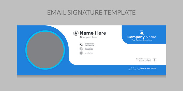 Modern and minimalist email signature or email footer template