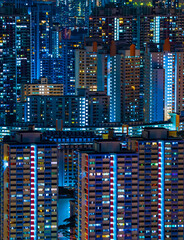 city skyline at night