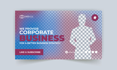 Corporate YouTube video thumbnail social media post and web banner template