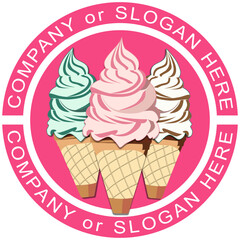 Emblem logo for an ice cream product company