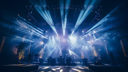 arafed stage with a stage lighting and a band performing Generative AI