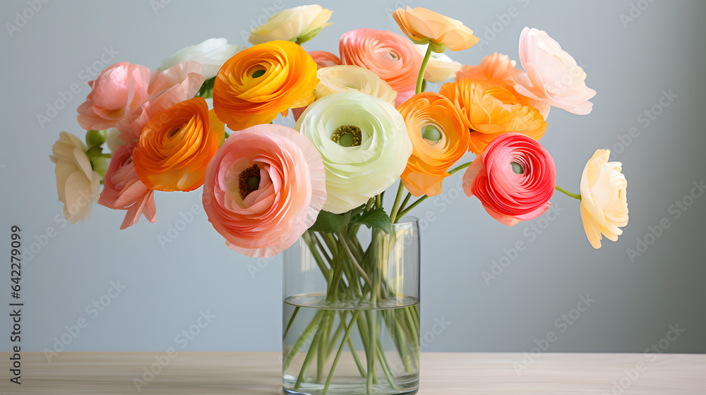 Poster there is a vase with a bunch of flowers in it generative ai