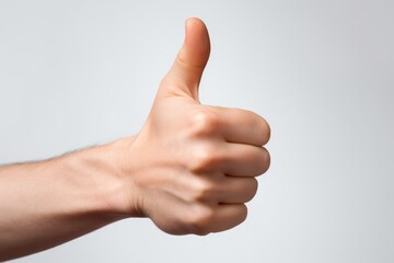 Thumbs up isolated on white background, concept Admiration, Excellent