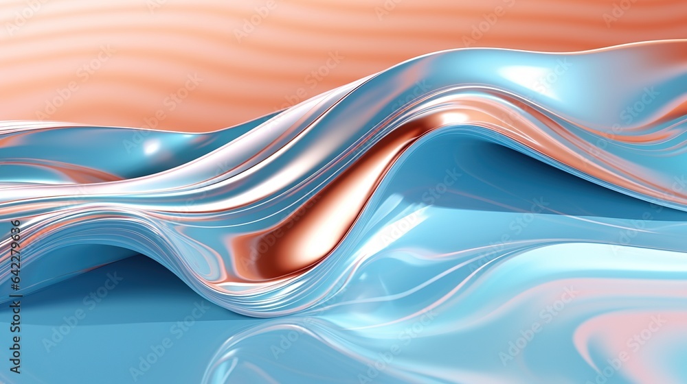 Poster abstract blue wave background with dynamic flow and futuristic design