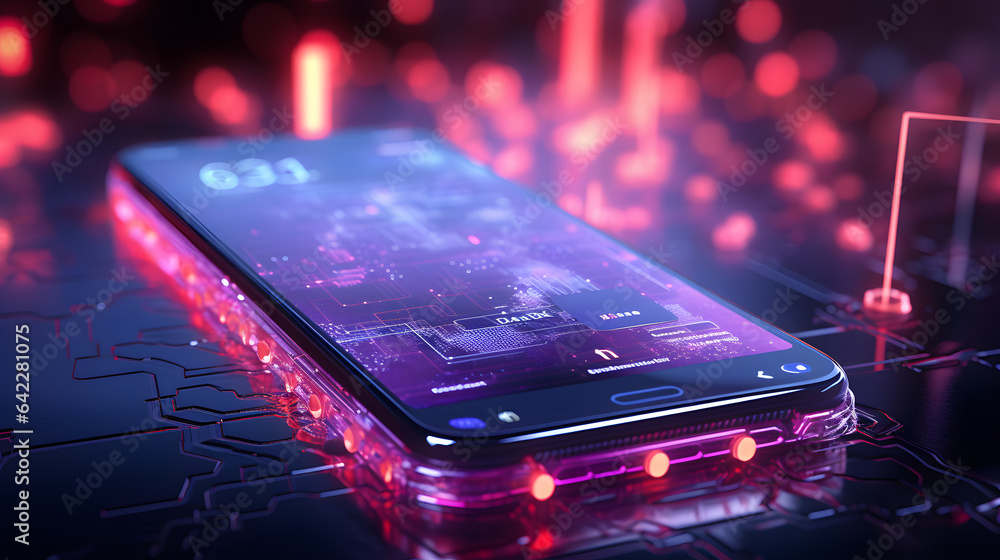 Aufkleber arafed image of a cell phone with a futuristic design generative ai