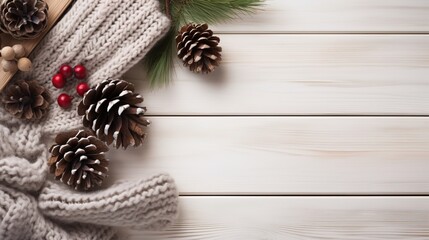 christmas decoration on wooden background