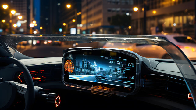 dashboard of a car with a digital display on the dash Generative AI