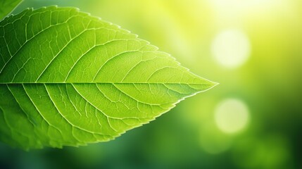 Close-up of a green leaf with water droplets