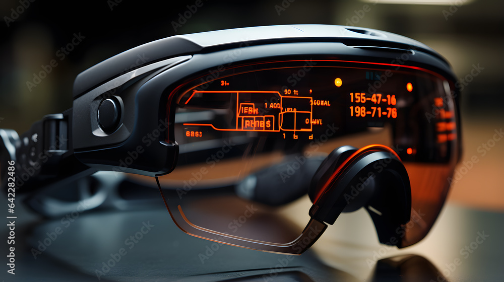 Aufkleber there is a close up of a pair of glasses with a clock on it generative ai