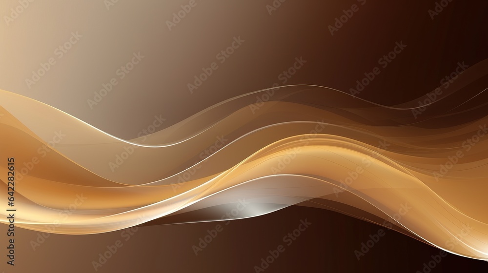 Poster abstract design with vibrant orange waves, lines, and curves, creating a dynamic backdrop with a sen