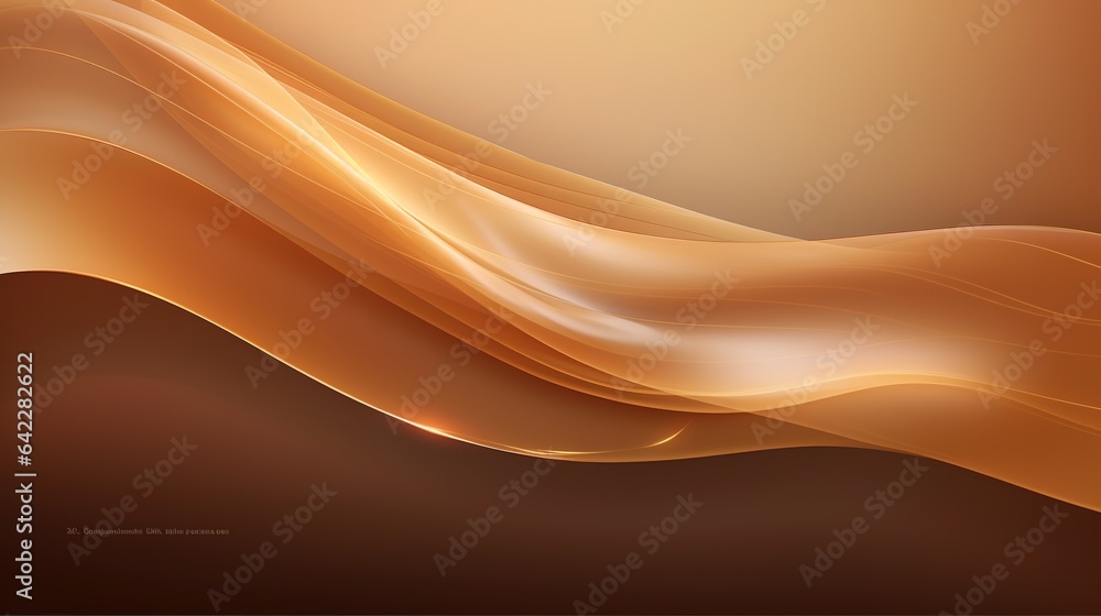 Poster abstract design with vibrant orange waves, lines, and curves, creating a dynamic backdrop with a sen