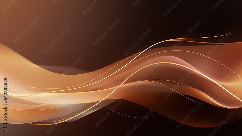 Poster abstract design with vibrant orange waves, lines, and curves, creating a dynamic backdrop with a sen