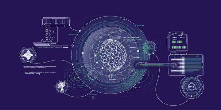 Exploration interface by sci-fi infographics.