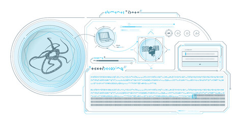 Futuristic HUD design of Sci-fi data.