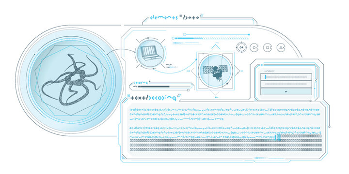 Futuristic HUD design of Sci-fi data.