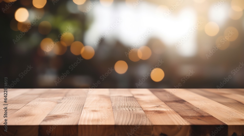 Aufkleber table with bokeh background