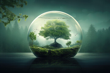 Visual mock up representing sustainable brand eco-friendly business cards and packaging