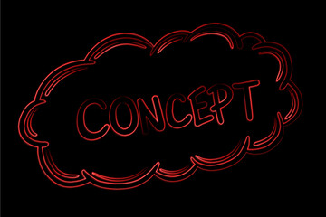 Digital png illustration of concept text on cloud on transparent background