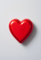 Fototapeta premium Minimalist rendering of a red heart shape in the vibrant, bold style of pop art, encapsulating the essence of love and romance.