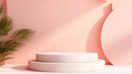 cosmetic cream container with cream white podium with background