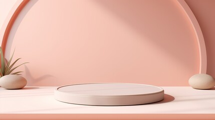 make up powder cosmetics, white podium with background